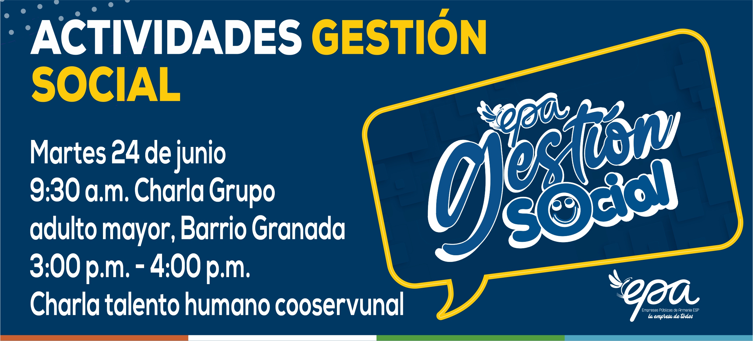 Charla Grupo adulto mayor Barrio Granada Charla talento humano cooservunal martes 24 junio