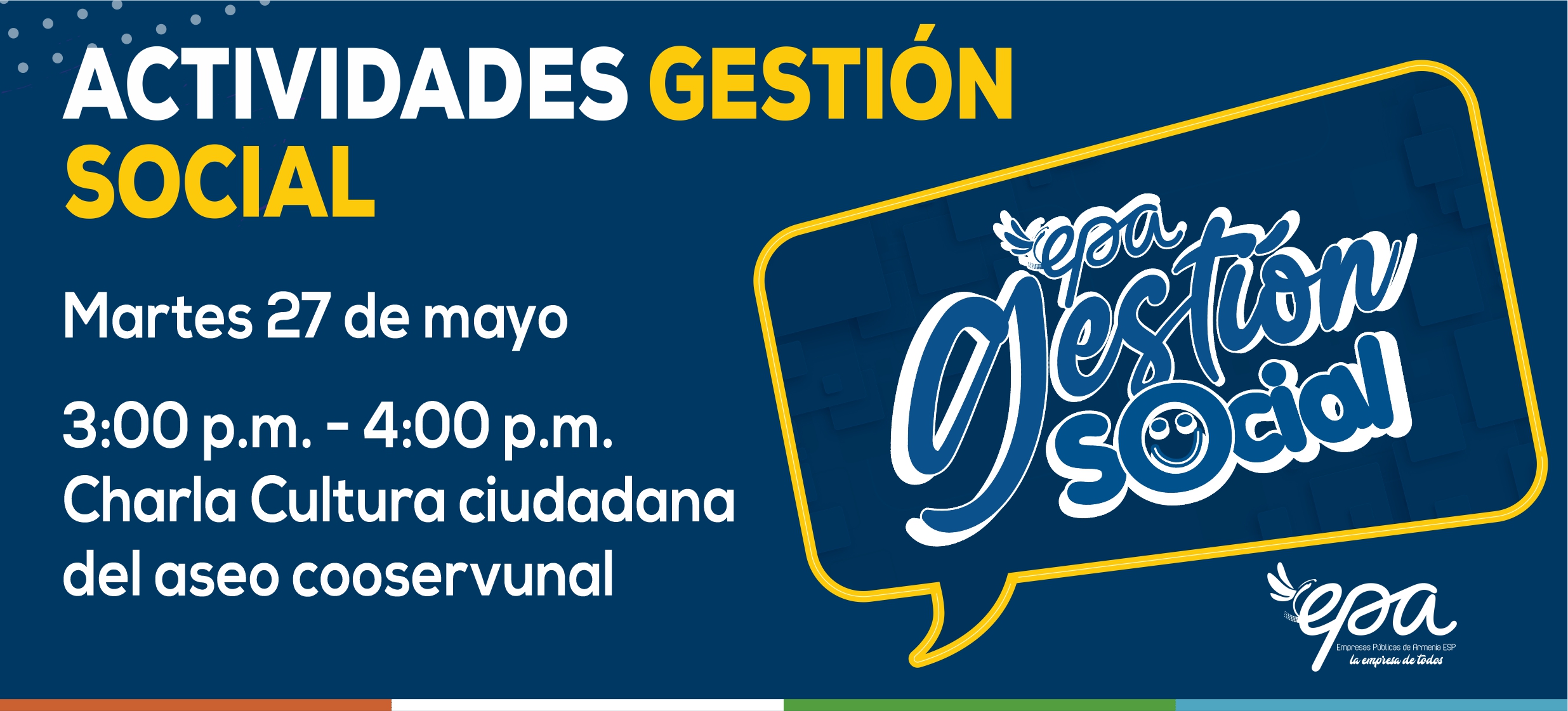 martes 27 de mayo CharlaCultura ciudadana del aseo cooservunal